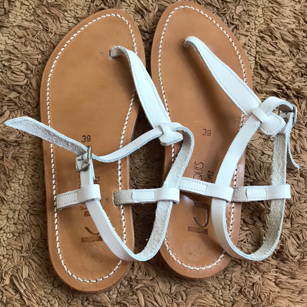 K Jacques white T sandal